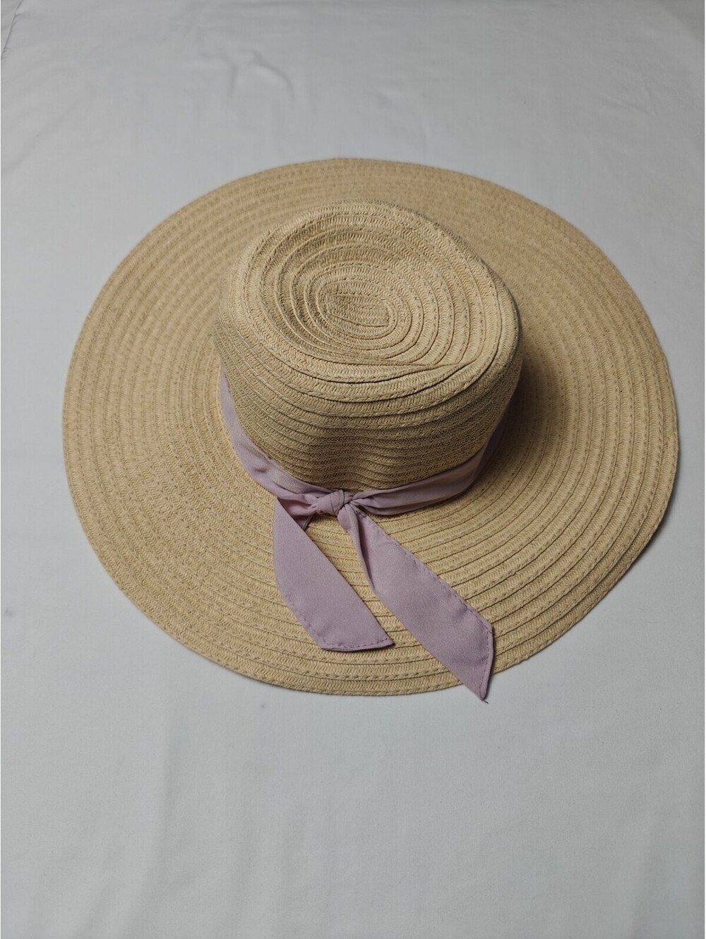 Lot Of 3 Womens Wide Brim Sun Hat White Raffia Raffia Fabric Beige Summer - Picture 2 of 8